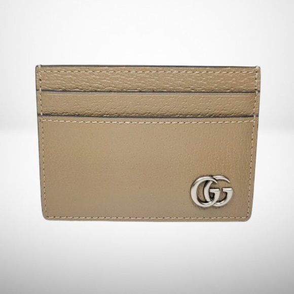 Gucci  GG Marmont Leather Card Holder in Taupe Color - Picture 1 of 6